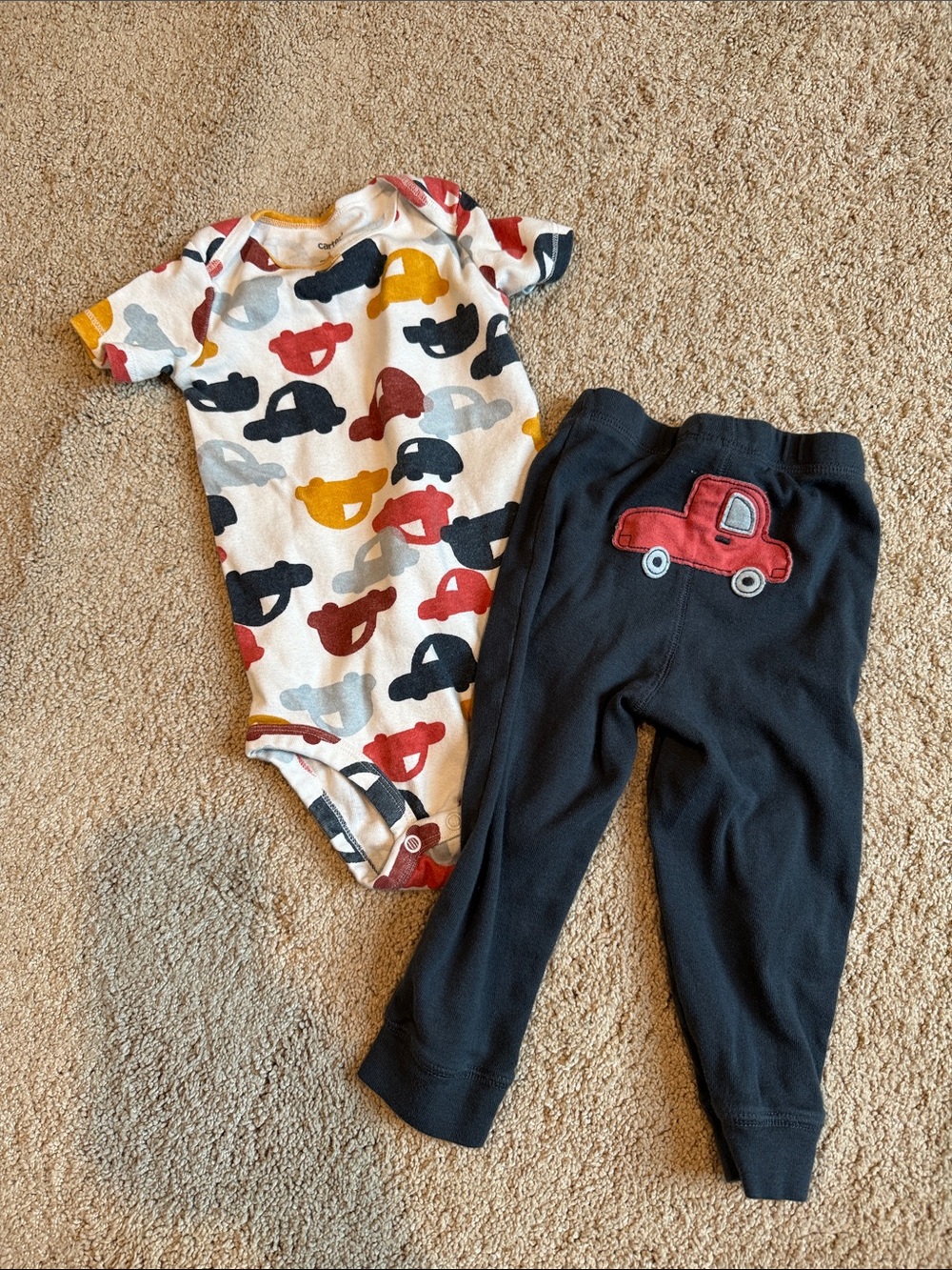 carter's 18M car pant and onesie set